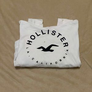 hollister white cropped hoodie